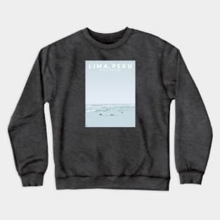 Lima, Peru, Playa Waikiki, Miraflores Travel Poster Crewneck Sweatshirt